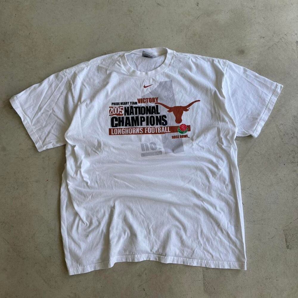 Nike Texas Longhorns National Champions white Graphic Tee Size XL